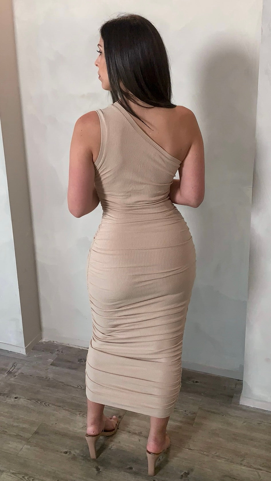 Ariel Midi Dress - Taupe