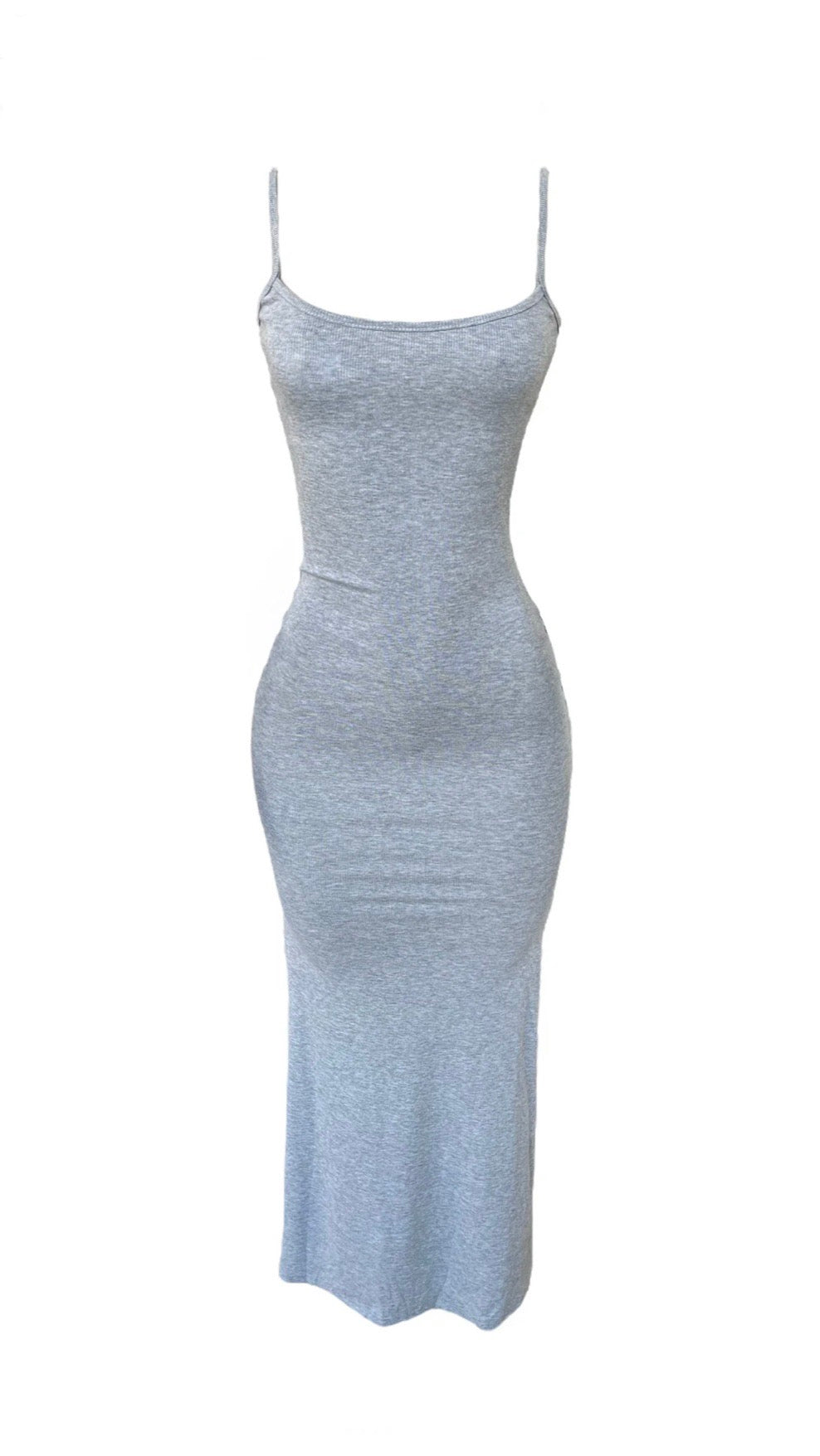 BARE Ribbed Slip Dress - Heather Grey