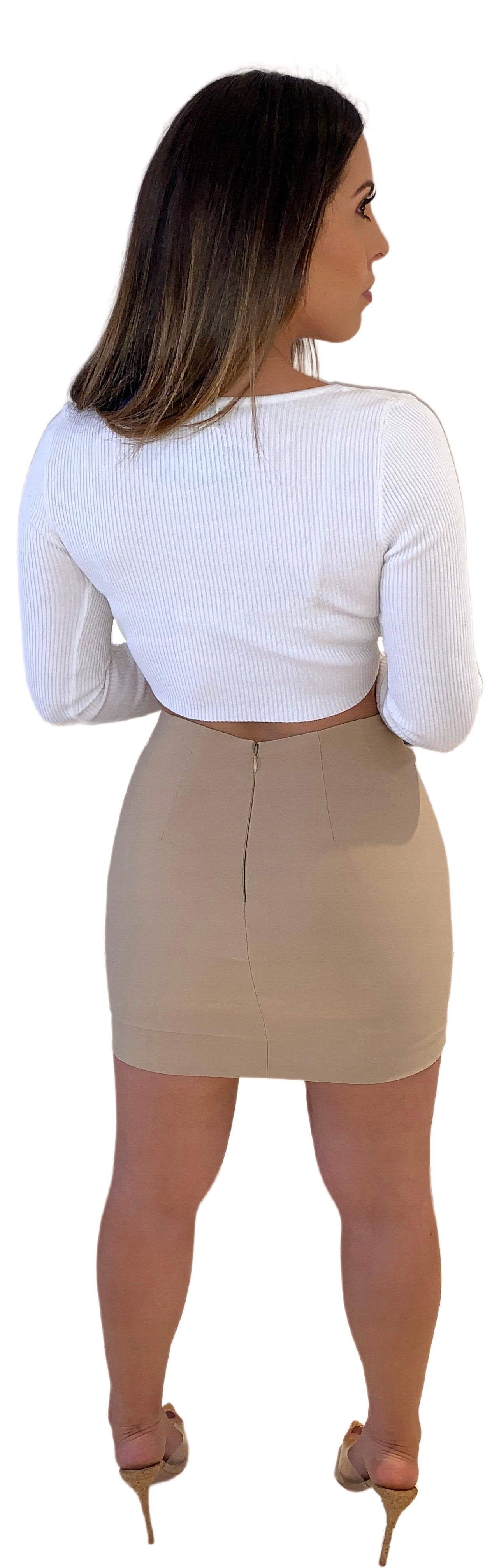 Shane Woven Mini Skirt - Taupe