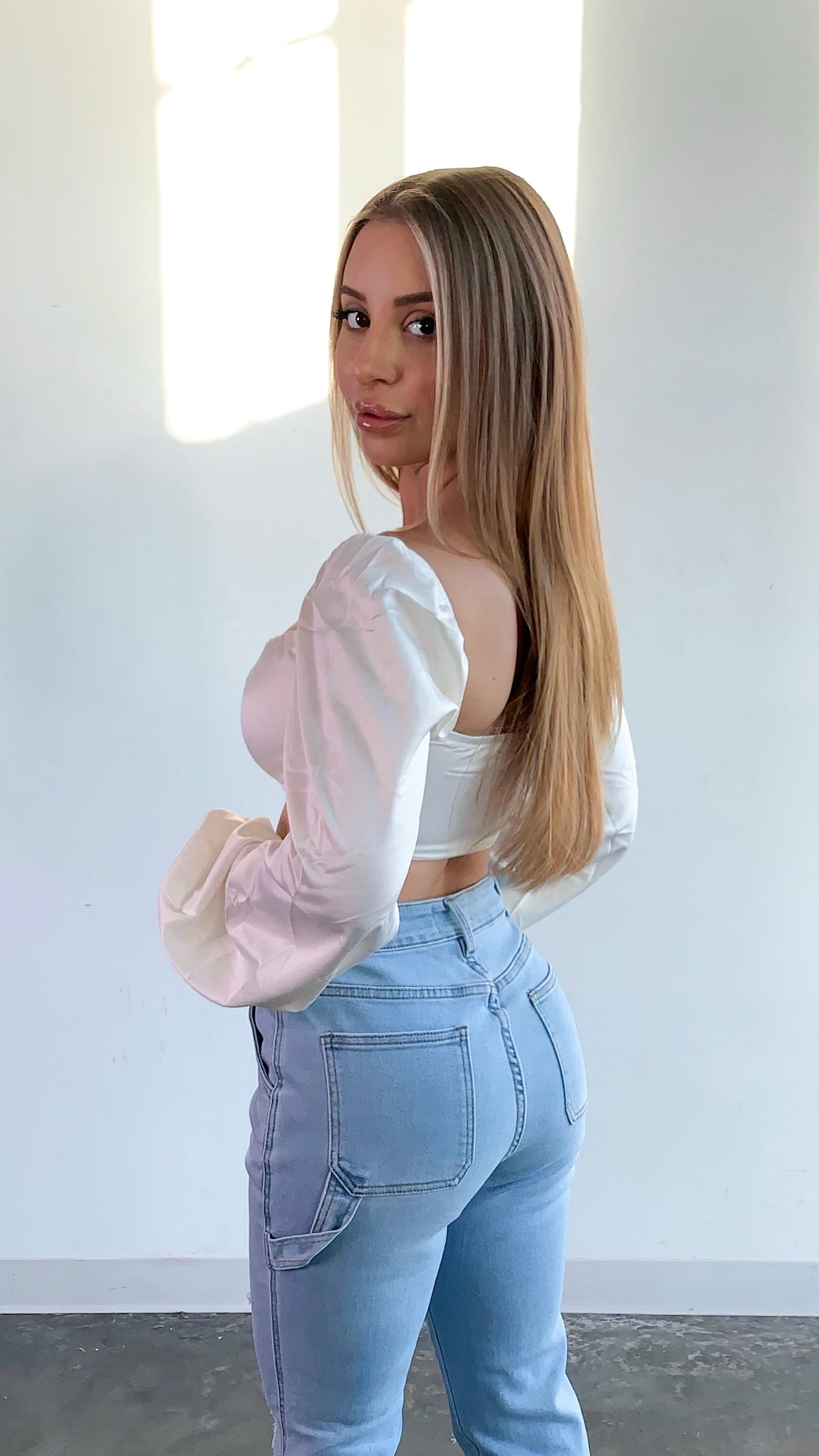 Alexis Satin Top - Off White