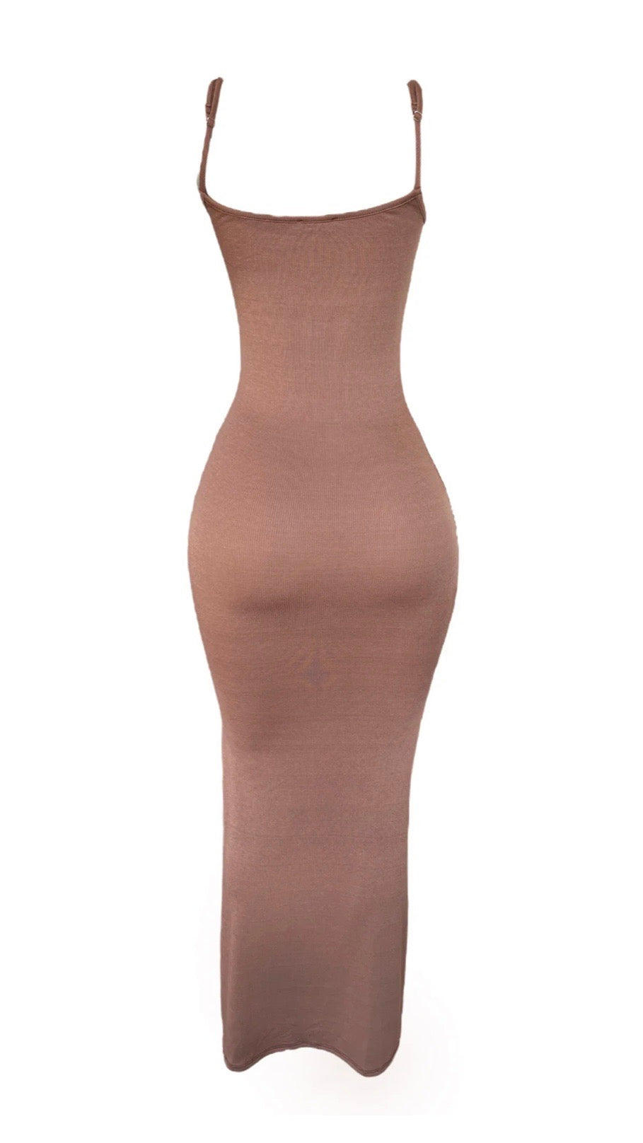 BARE Ribbed Slip Dress - Nude