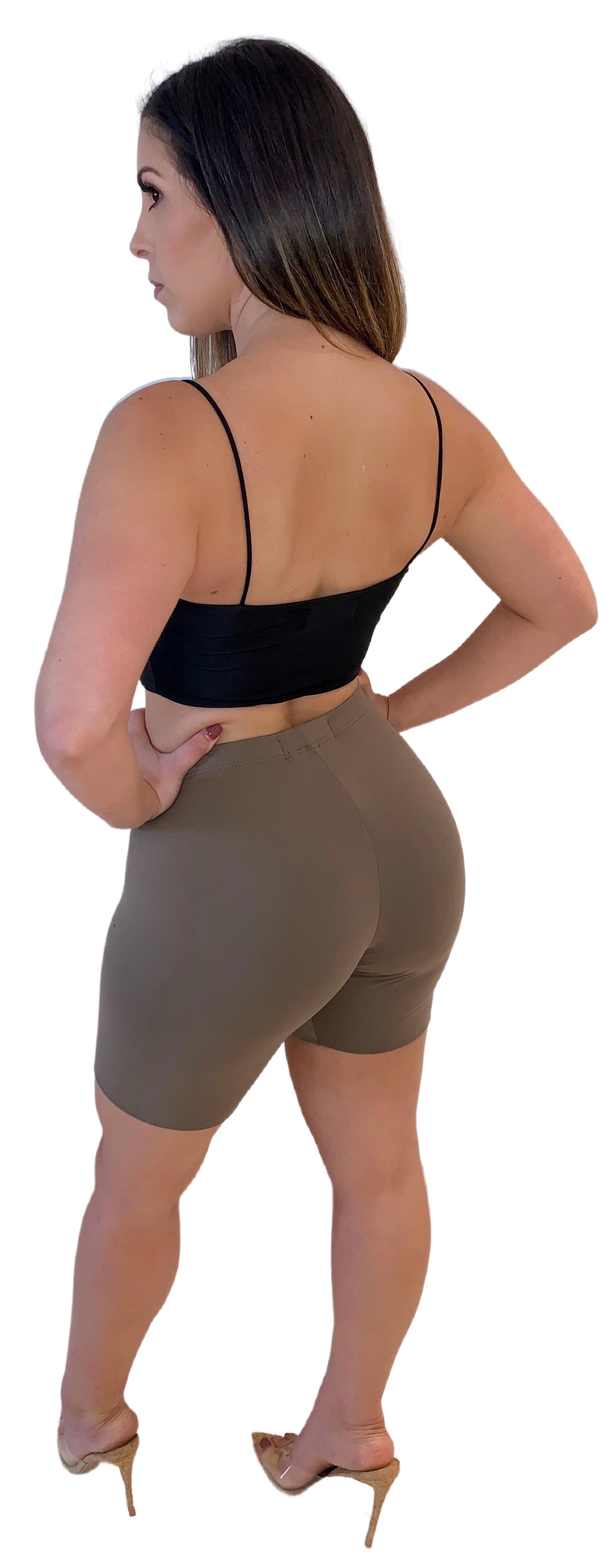 Hold Tight Biker Shorts - Mocha