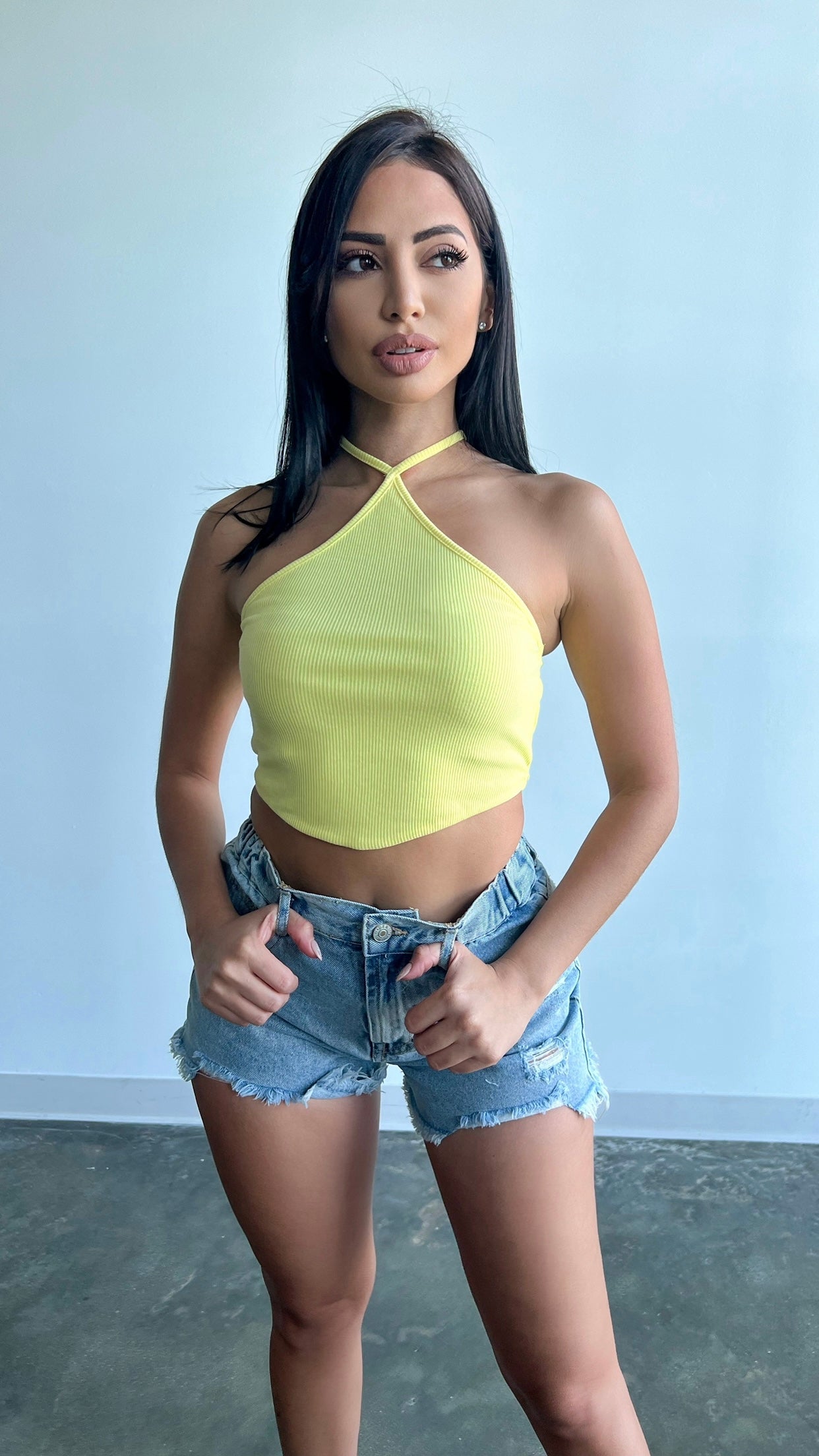 Amanda Halter Top - Yellow