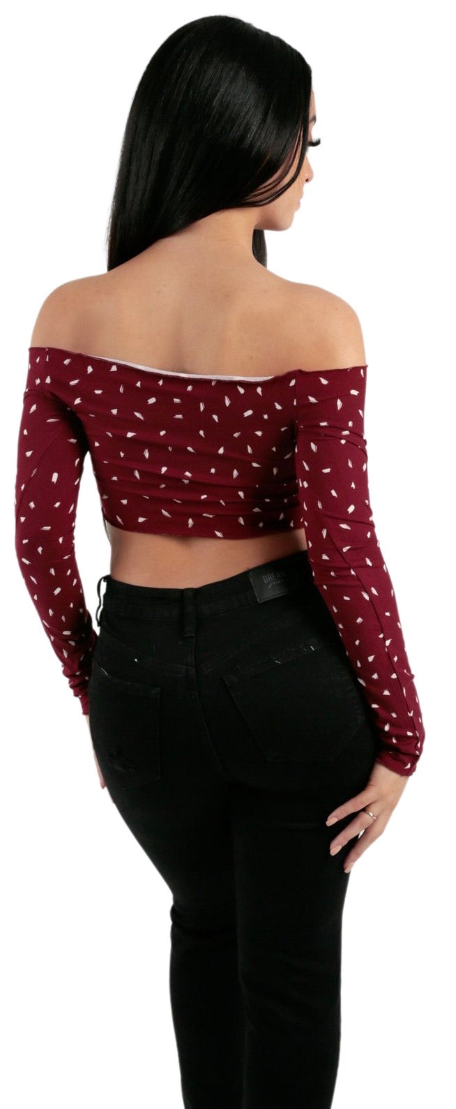Speckled Tie Up Top - Burgundy