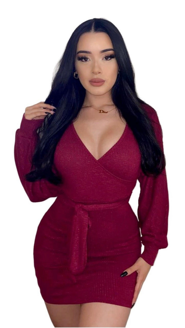 Dani Sweater Dress - Burgundy