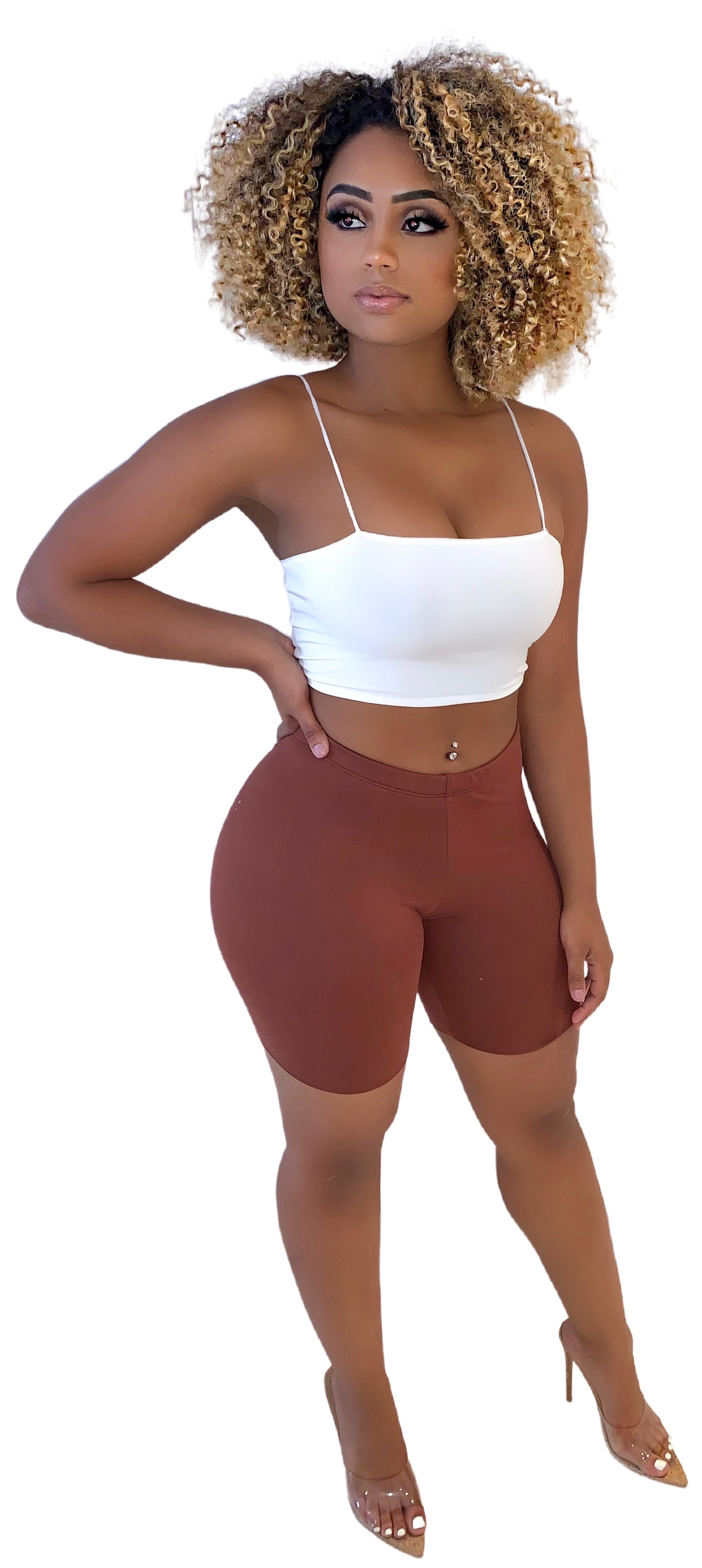 Hold Tight Biker Shorts - Maroon