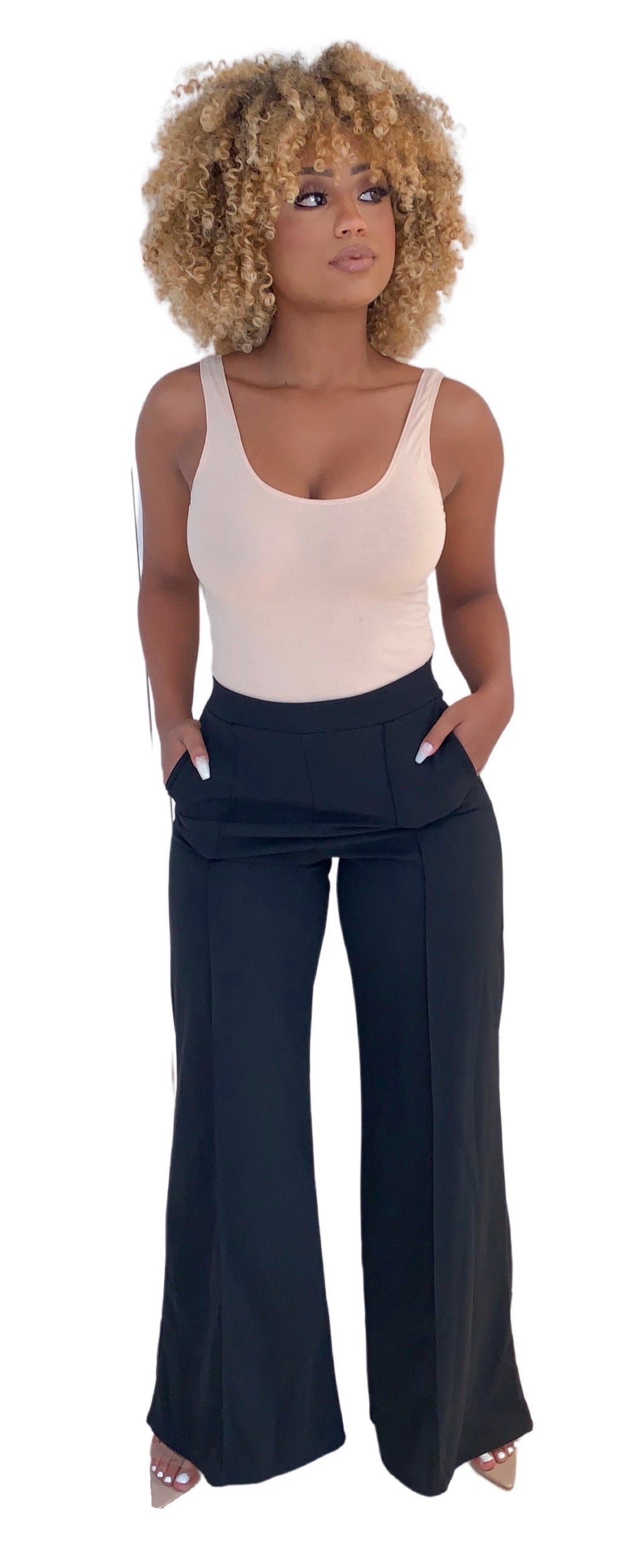 Mind Your Business Trouser Pants - Black