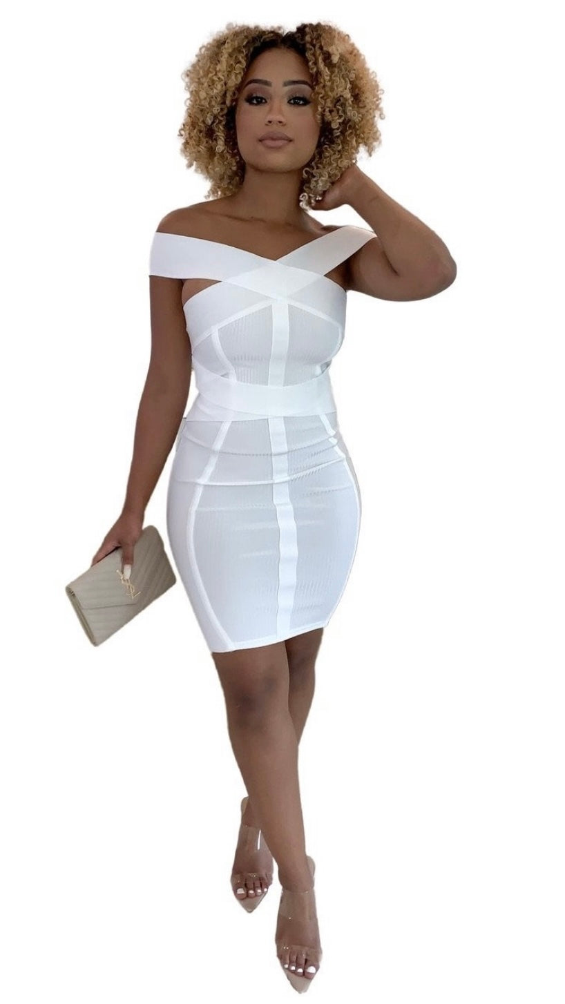 Chloe Bandage Dress - White
