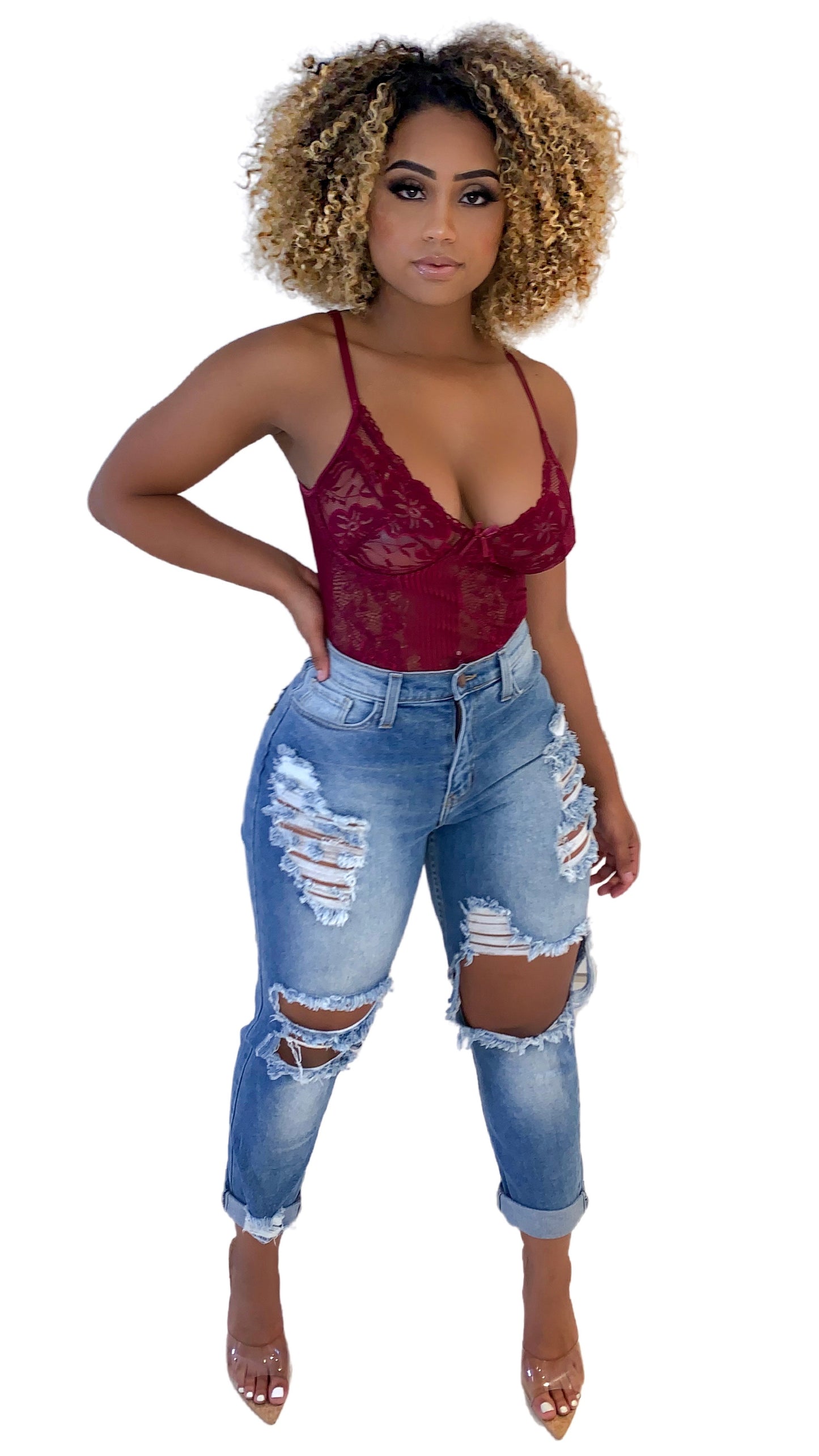 Doll Bodysuit - Burgundy