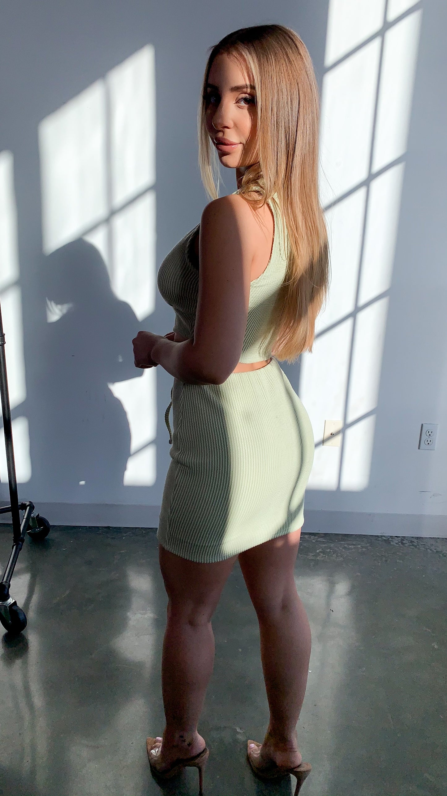 Vanessa Matching Skirt Set - Light Sage