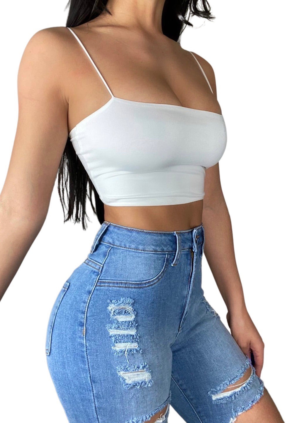 Elvis Distressed Jeans - Blue Wash