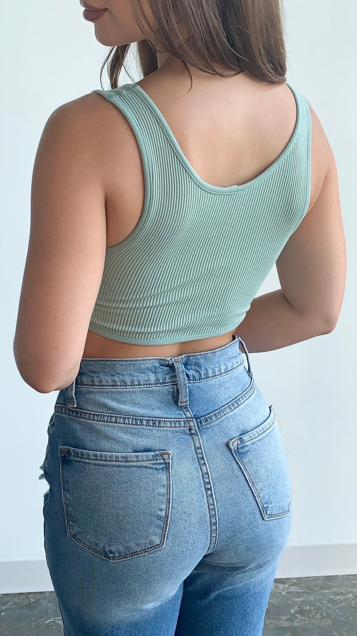 Karina Front Twist Top - Mint Stone