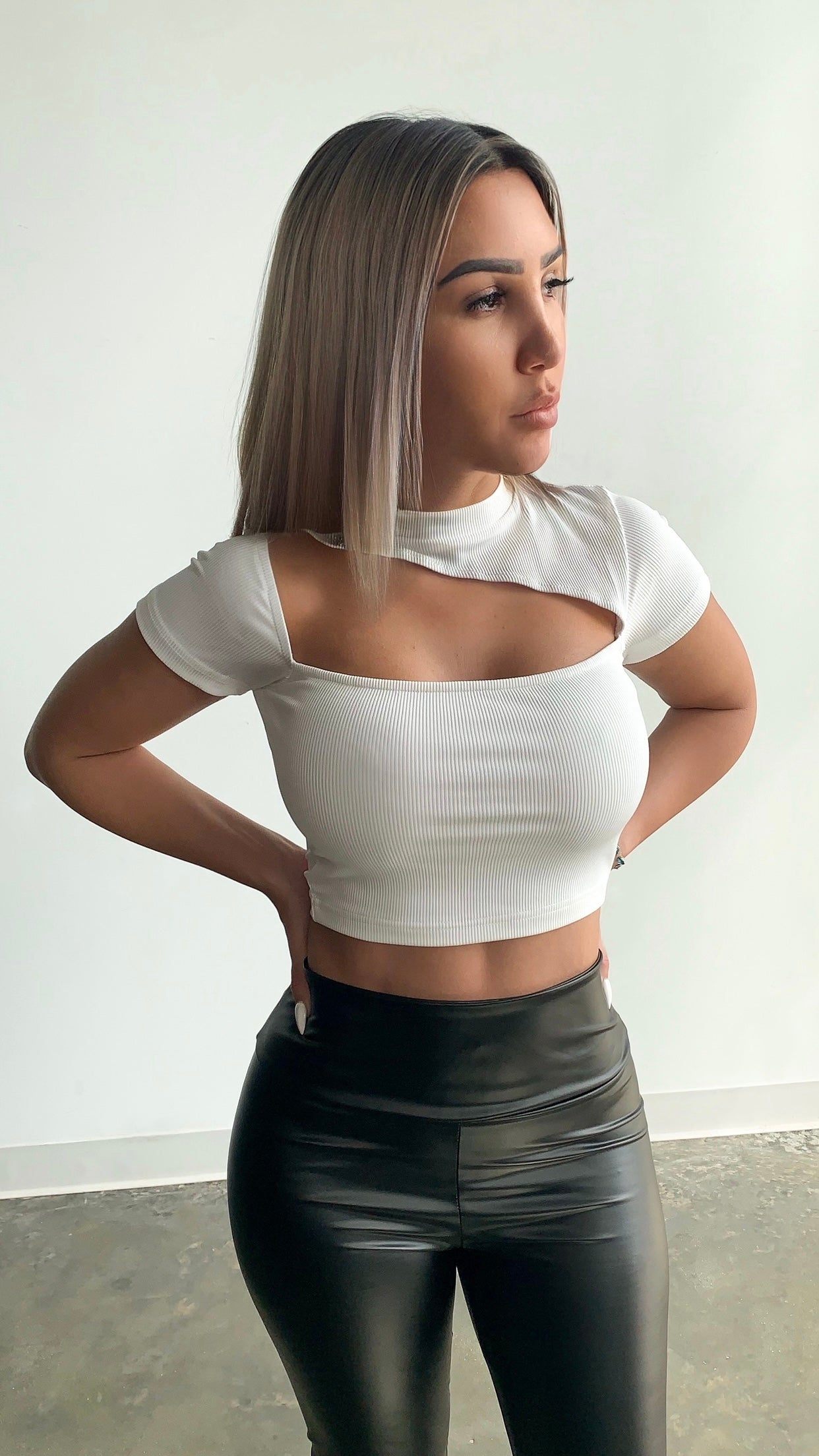 Rachel Cut Out Top - White