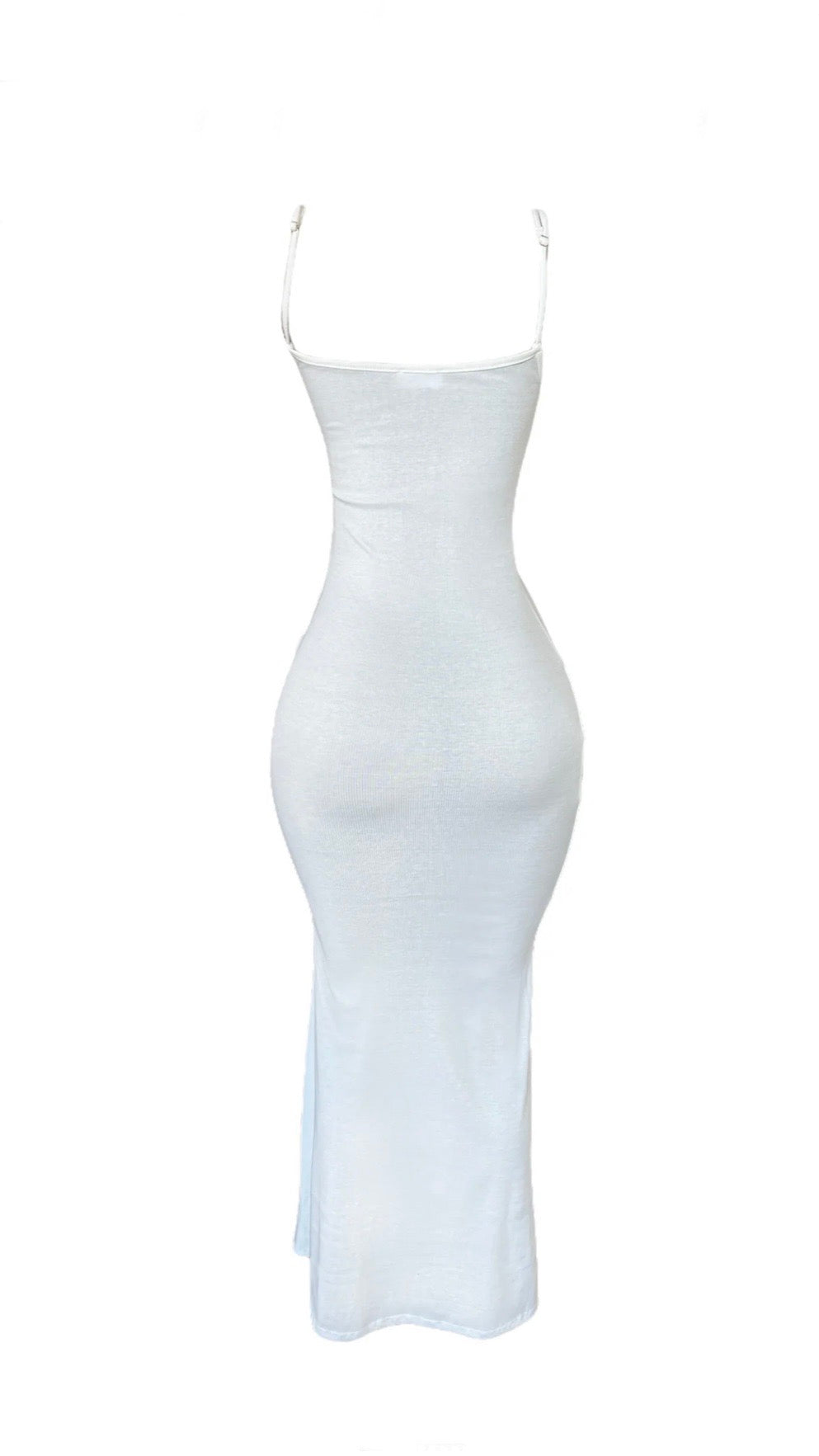 BARE Ribbed Slip Dress - White