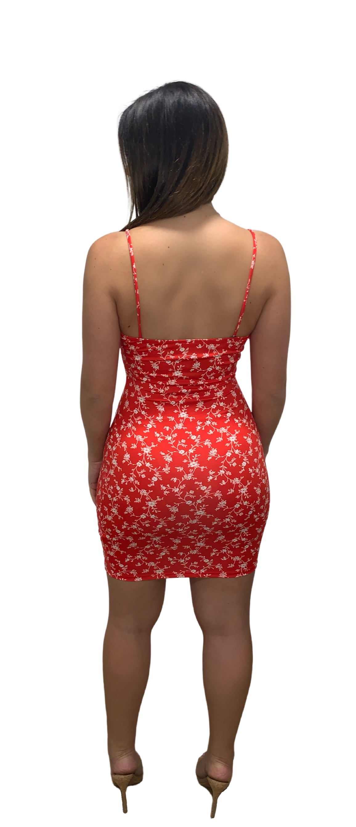 Ella Floral Mini Dress - Red