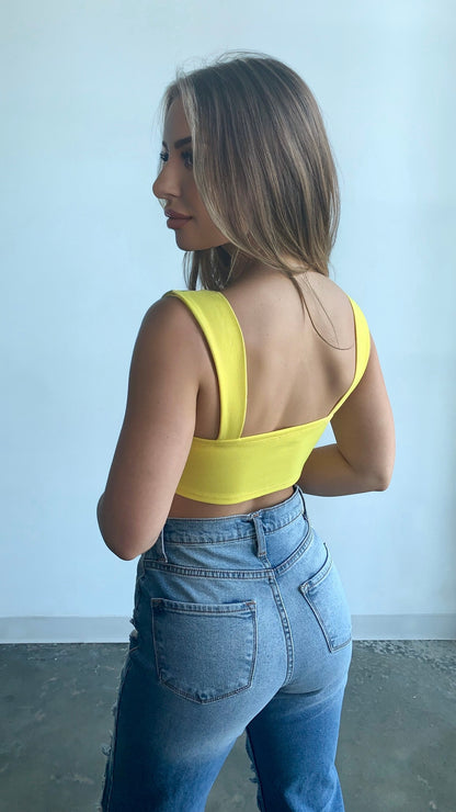 Nikki Sleeveless Top - Lemon